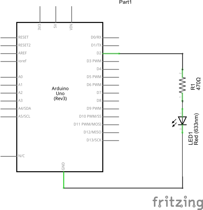 LED and arduino schematic