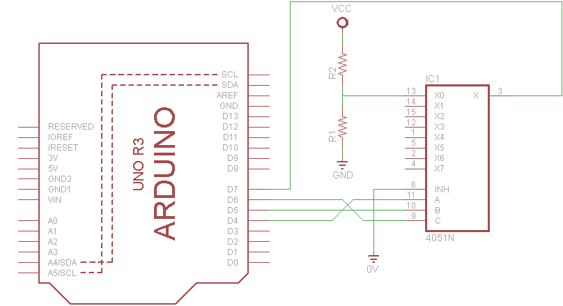 Arduino and 4051 led